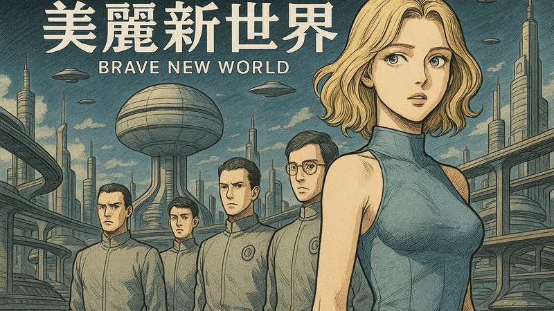 美丽新世界 漫画 主视觉：反乌托邦都市天际线与巨型监控穹顶